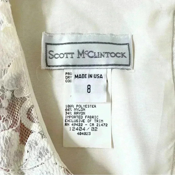 Vintage 90's Y2K Scott McClintock Floral Chiffon Tier Peplum Dress Size 8 - Picture 6 of 11